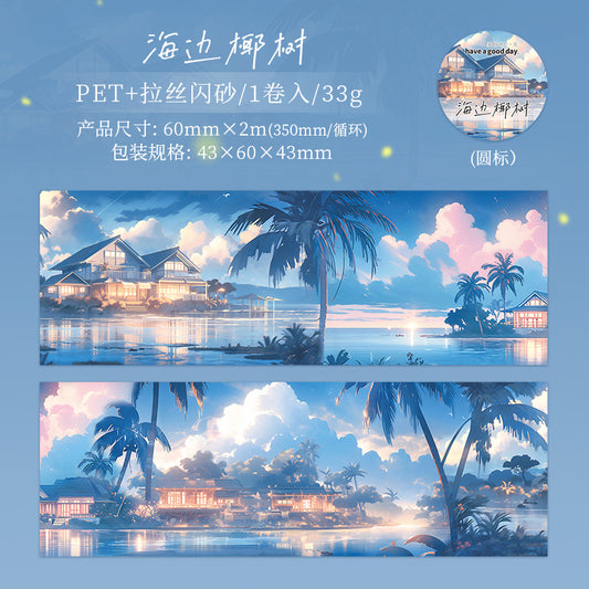 MHD-TYMJ005- Scenery Theme Translucent PET Sticker Roll