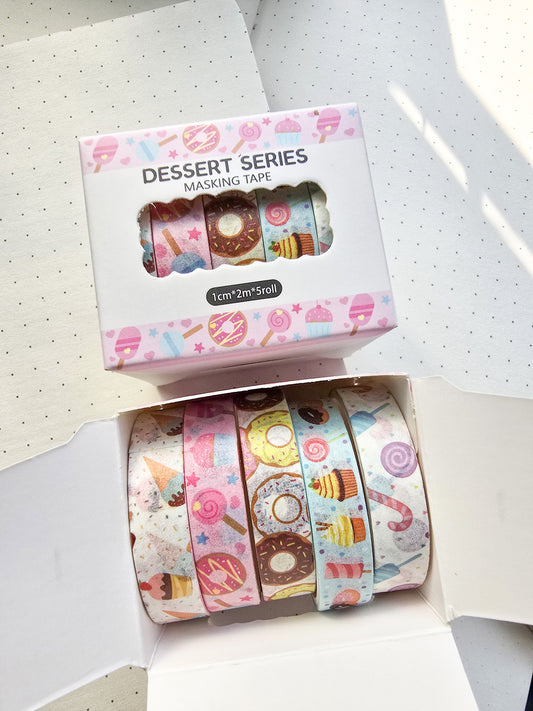 xmjd3089d- 3 Dessert Series Washi Tape Set | 1cm* 2m  set of 5