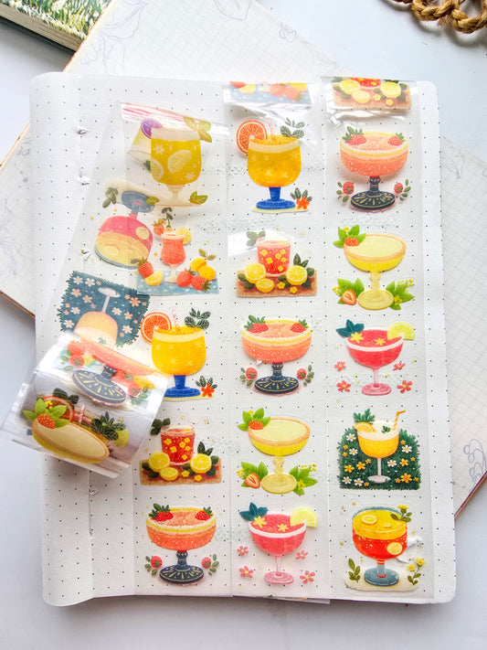 MHD-TYHY005 | Transparent Pet Sticker Roll| Drink Theme