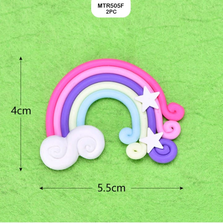 MTR504 F|2 Pcs Rainbow Unicorn Miniature Model