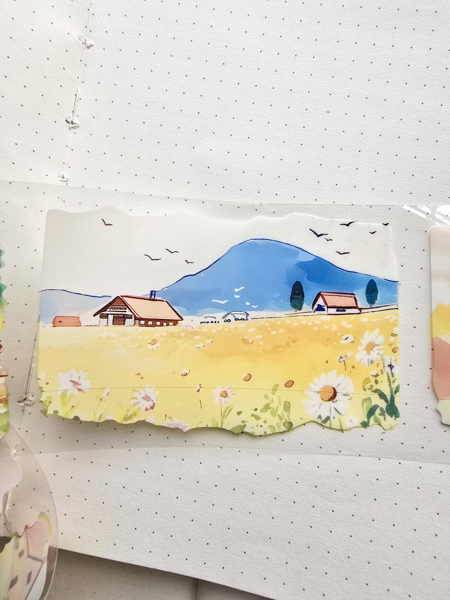 Lyly202-3 Sunset Greek Scenery Precut Sticker Roll