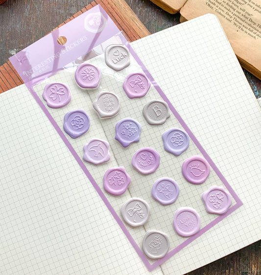 YT-EU003 Pastel Wax Seal Themed Sticker | Wax Stamp Sticker |