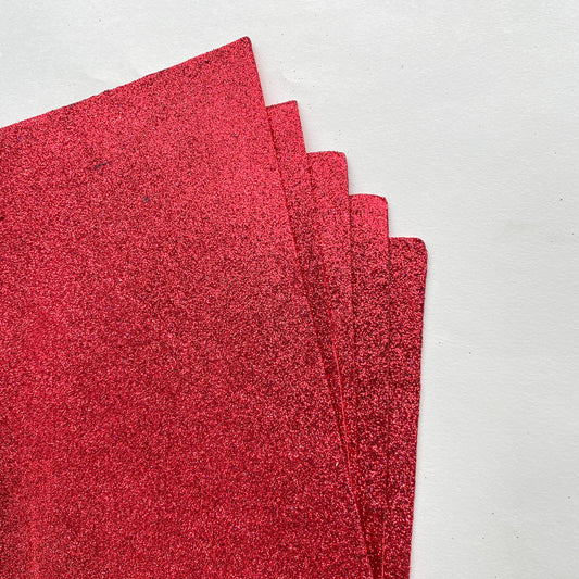 5pcs of glitter foam paper | Red