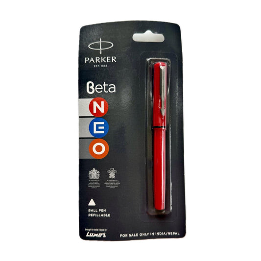 Parker Beta Ball pen  Red  | Fine Point | Blue Ink | Refillable