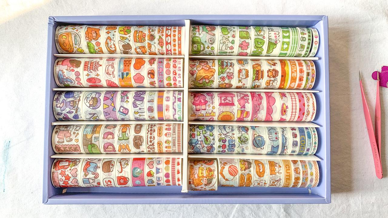 KBX2046C -#4 - 100 Pcs Kawaii Washi Tape Rolls Set