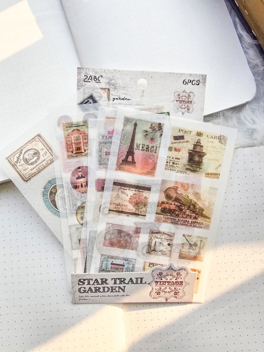 Zjwd605 Star Trail Garden Deco Sticker  | Pack Of 6 Sheet  150* 100 mm