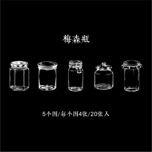 Rmlm003 Transparent Jar Sticker | Dream Collector series | 4*5 20 pcs. 95*140mm