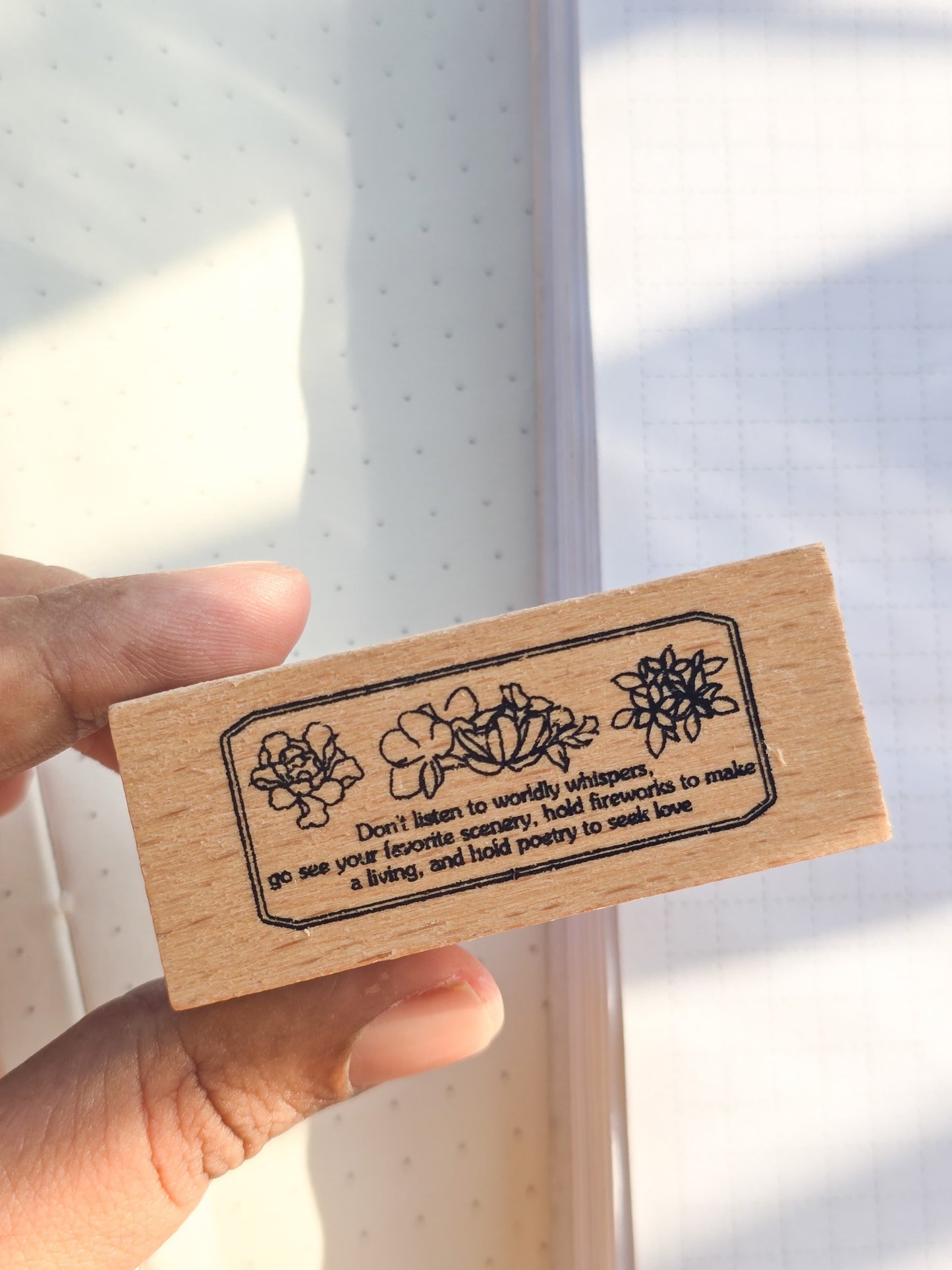 MGYJ605-1 Wooden Stamp Flower Letter