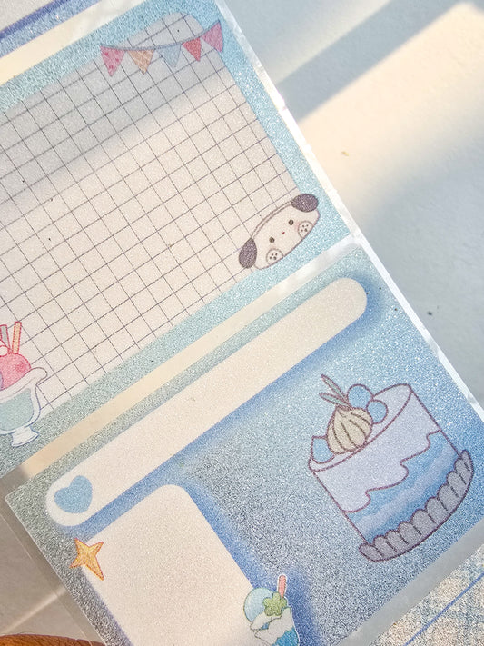 Km2759  - 1 pc Kawaii Sticker Roll Pink | 48 pcs Stickers | Pet Transparent Stickers | Bunny