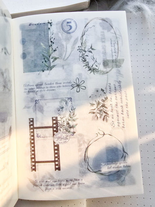 Hjys401 Misty Bluebell Deco And Pet Sticker Book | 20 Sheets 100*150 mm