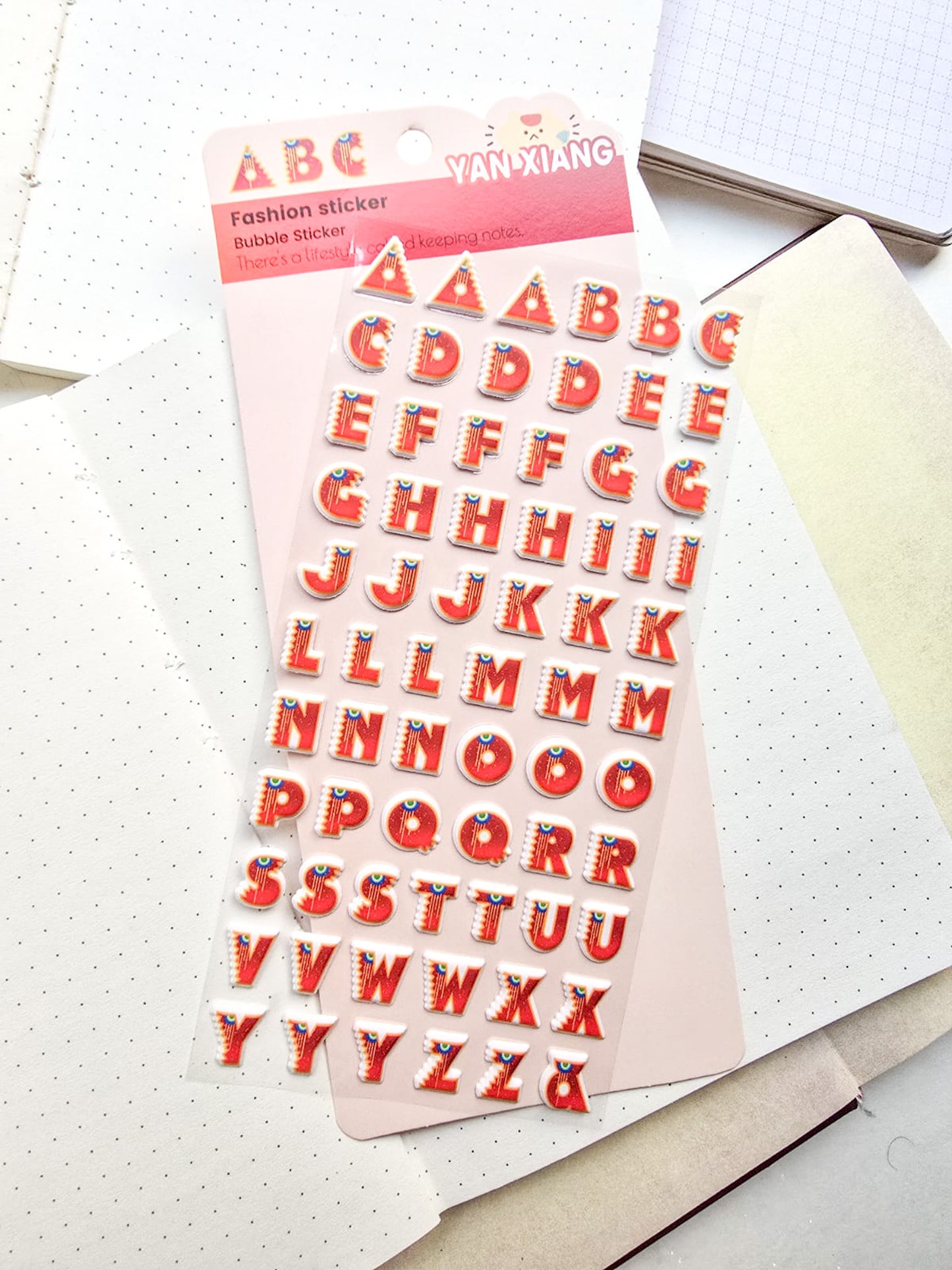 Xy155d Alphabet 3d Sticker Kawaii