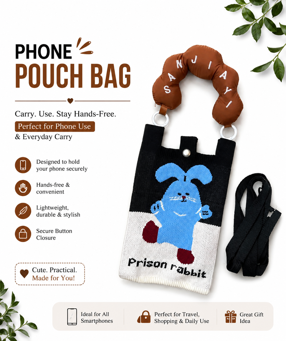 Phone pouch bag | Carry Use Stay hands Free
