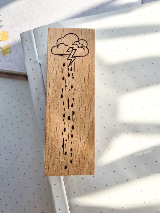 Myqs202-4 Wooden Stamp Weather