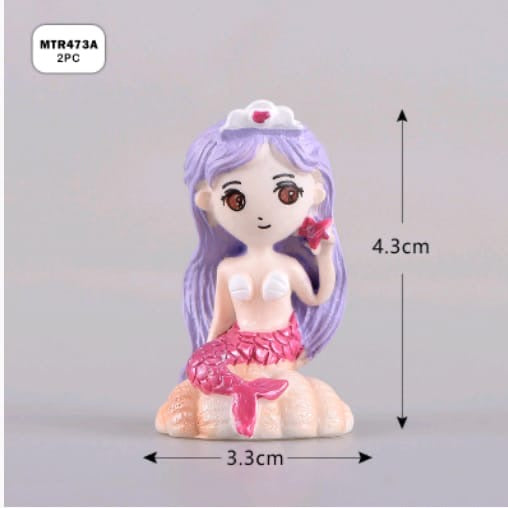 2 Pcs Mermaid Miniature Model MTR473 A