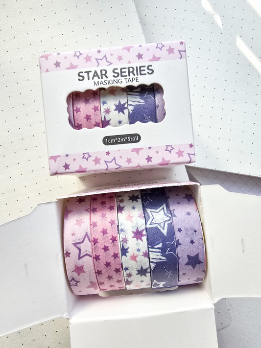 xmjd3089b Star Series Washi Tape Set | 1cm* 2m  set of 5