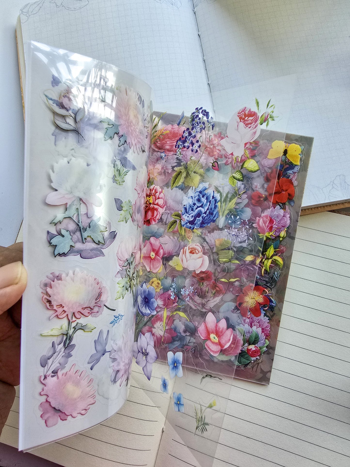 Wyhz 402|G6| PET Sticker Book Floral | Cicadas | 20 Pages 14x10cm