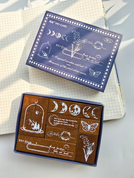 Mmk09f009 Wooden Stamp Set Of 7