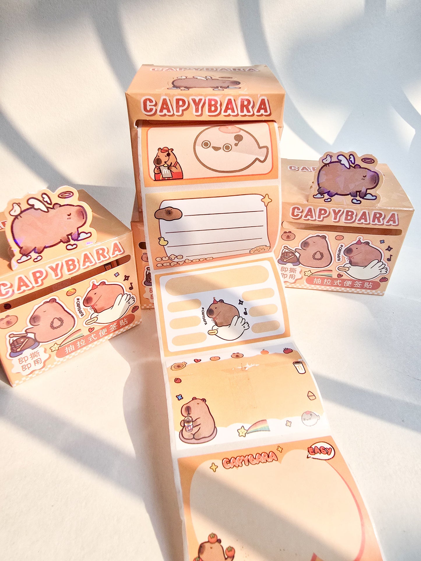 CM2757 1 pc Kawaii Sticker Roll Brown | 48 pcs Stickers | Paper Stickers | CAPYBARA