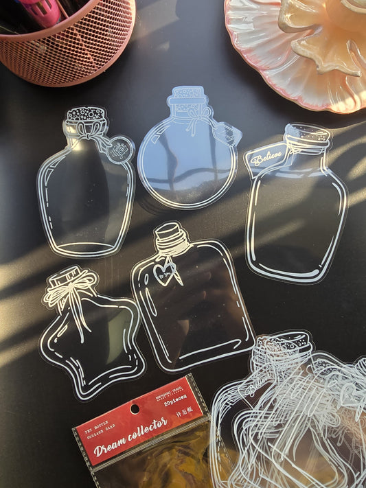 Rmlm004 Transparent Jar Sticker | Dream Collector series | 4*5 20 pcs. 95*140mm