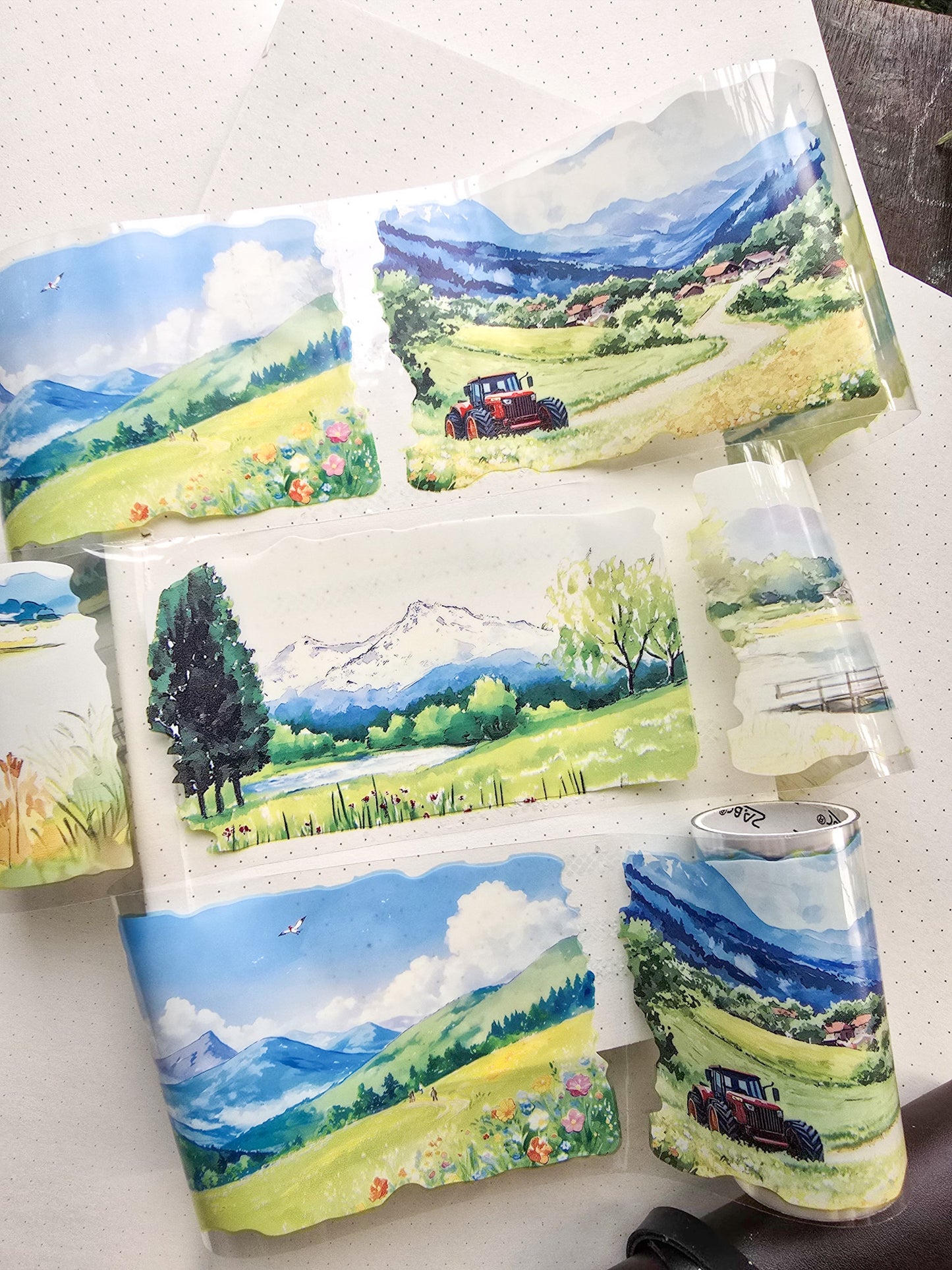 Lyly201-1 Sunset Greek Scenery Precut Sticker Roll
