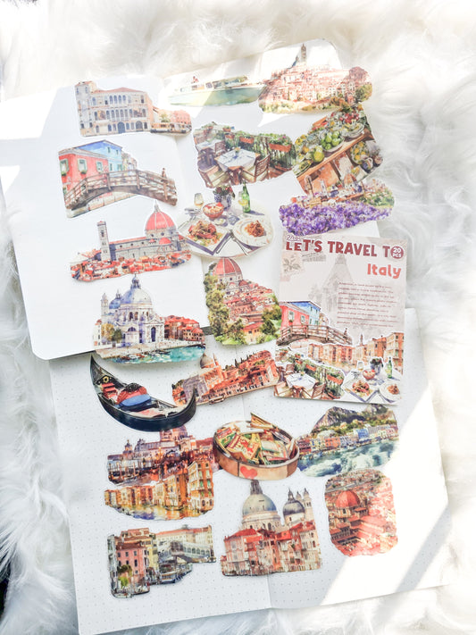 Ltmj805 Lets Travel To Italy Pet Transparent Sticker| G2| 20 Unique Pcs