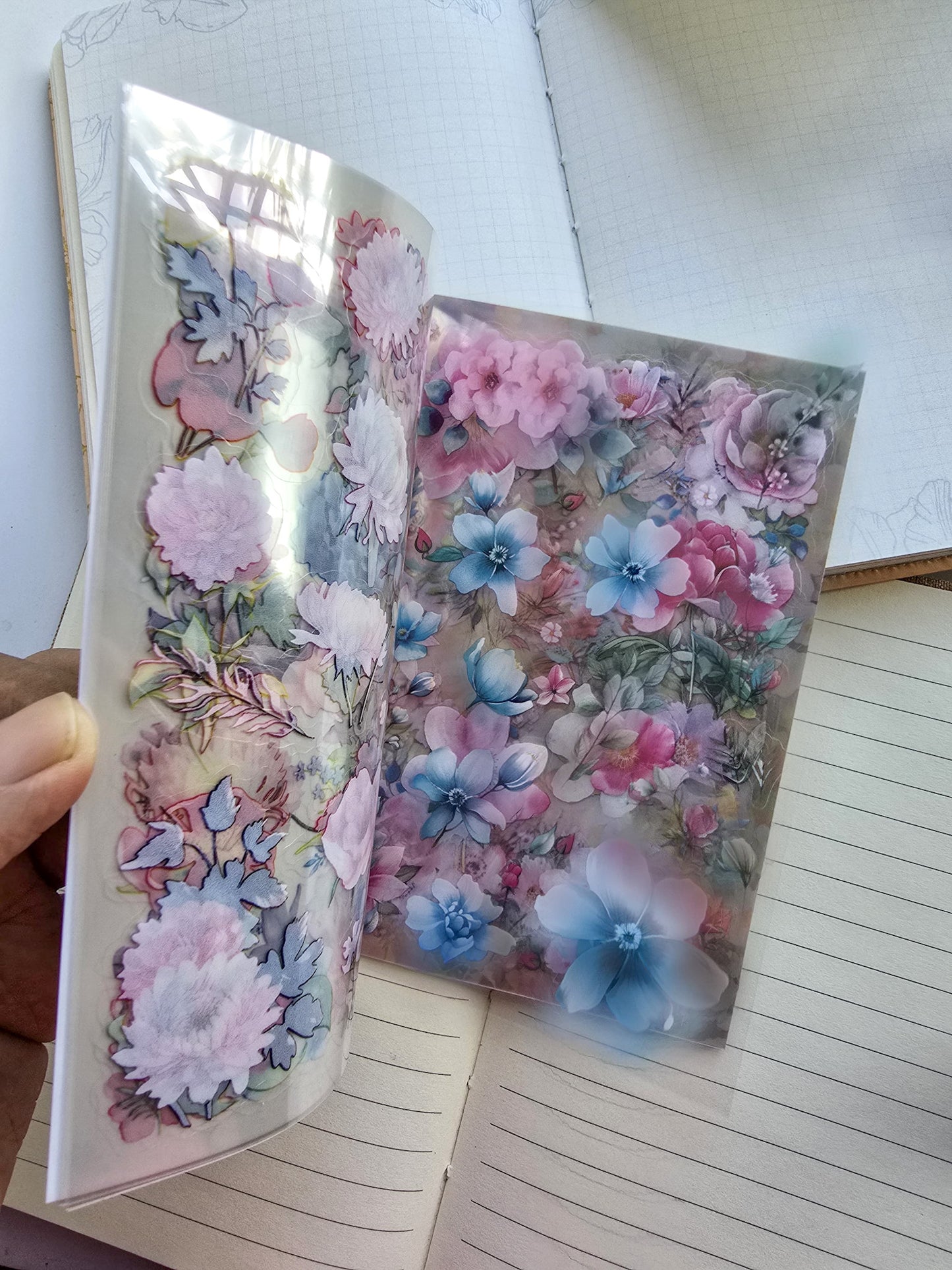 Wyhz 402|G6| PET Sticker Book Floral | Cicadas | 20 Pages 14x10cm