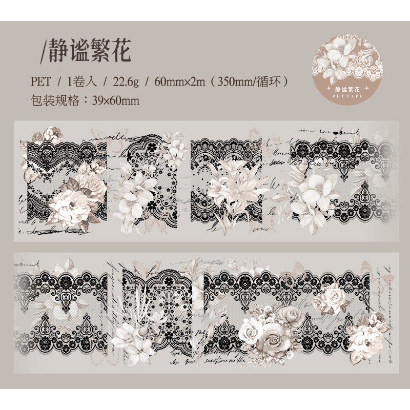 Yyml006 Journal Design Sticker Roll | Journaling Sticker Roll | B&W Design Sticker 60mmx2m