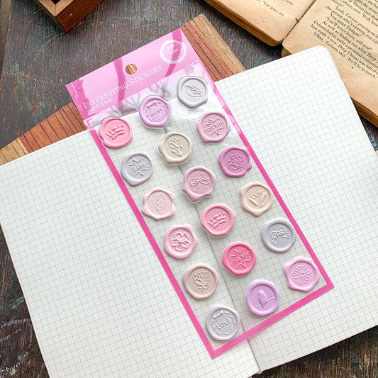 YT-EU001 Pastel Wax Seal Themed Sticker | Wax Stamp Sticker