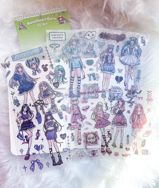 TXJZ-6-04|G-8| Sweetheart Guru Elf Girl | PET | 6 Sheets | 120*165mm