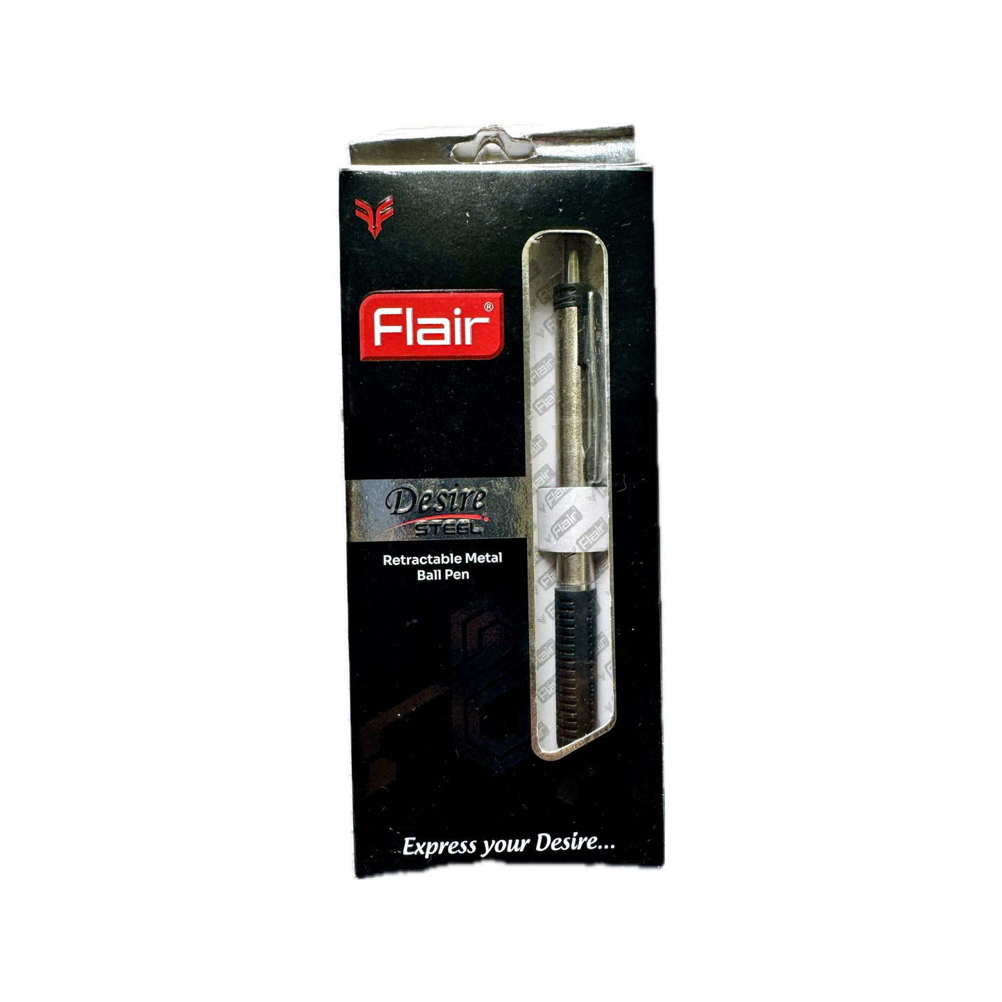 Flair Desire | Retractable Metal Ball Pen| Body Color: Silver | Ink Color: Blue