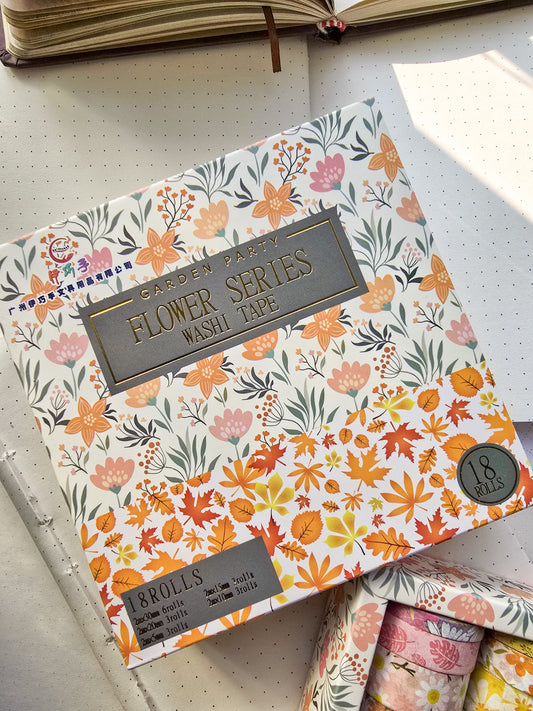 Xmjd3064 Washi Garden Party Flower Series Tape Collection | 18 Rolls* 2m