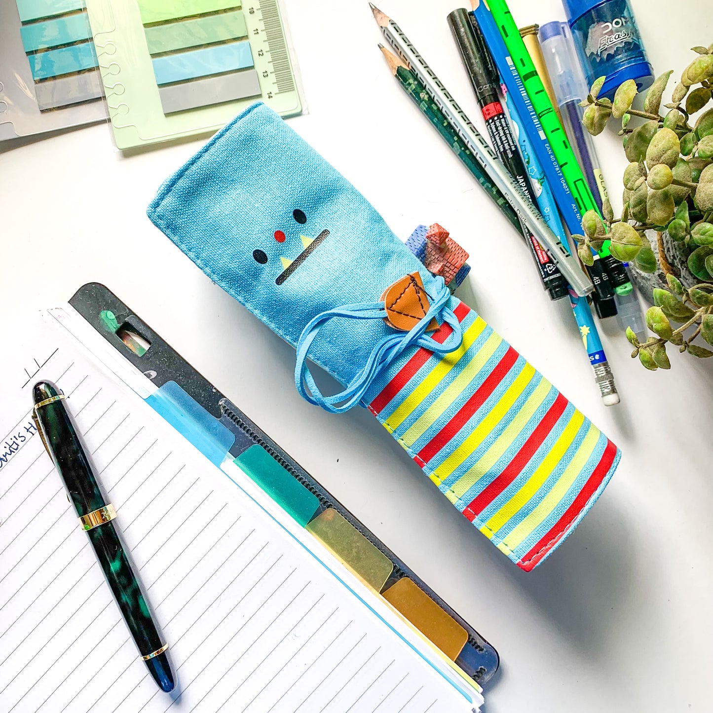 Pencil Fabric Bag Sky blue MG1332-G| 19X6 cm