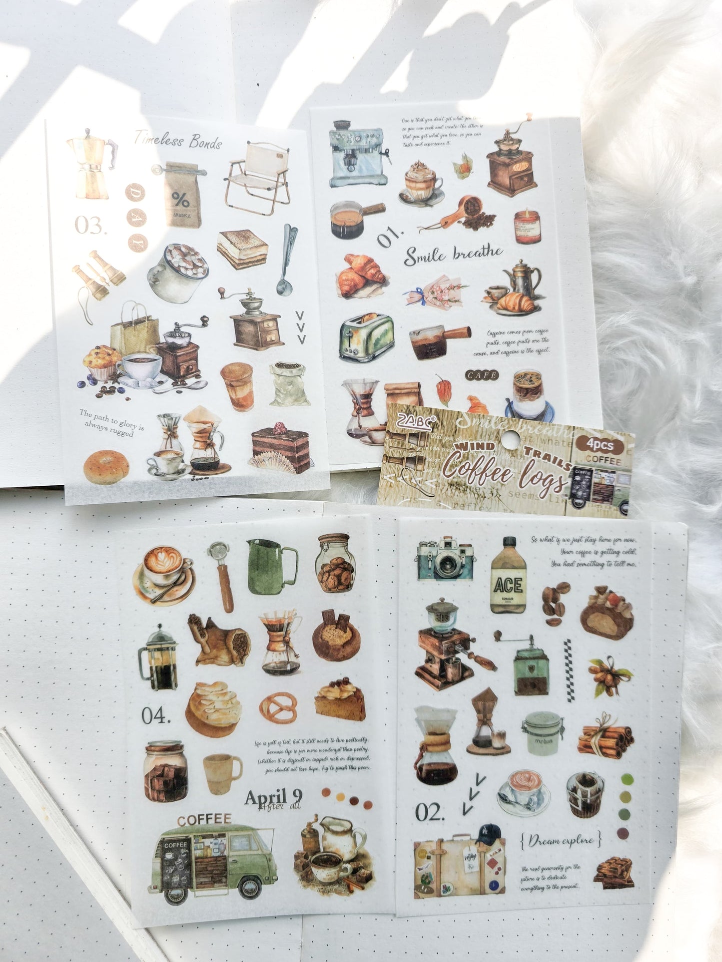 Yyj402|G-8| Wind Trails Coffee Logs Deco Sticker Coffee | 4 Sheet 100*150 mm