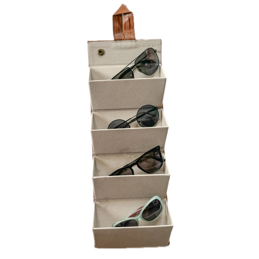 Sunglasses Organizer Leather Finish Box Capacity of 4 | Brown