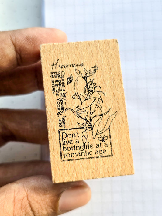 MGYJ604-1 Wooden Stamp Flower Letter