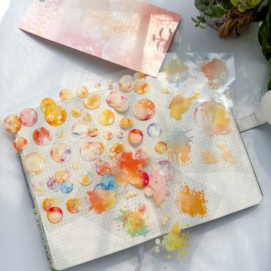 LLTX606 - pet stickers glass sugar heart series creative cut film stickers handbook material stickers 4 pieces