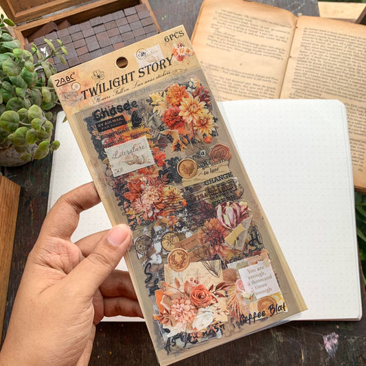 DS-THF-3-TS(KQ) | PET  Journal Paper Sticker Twilight stories | 6 sheets |95*180mm |
