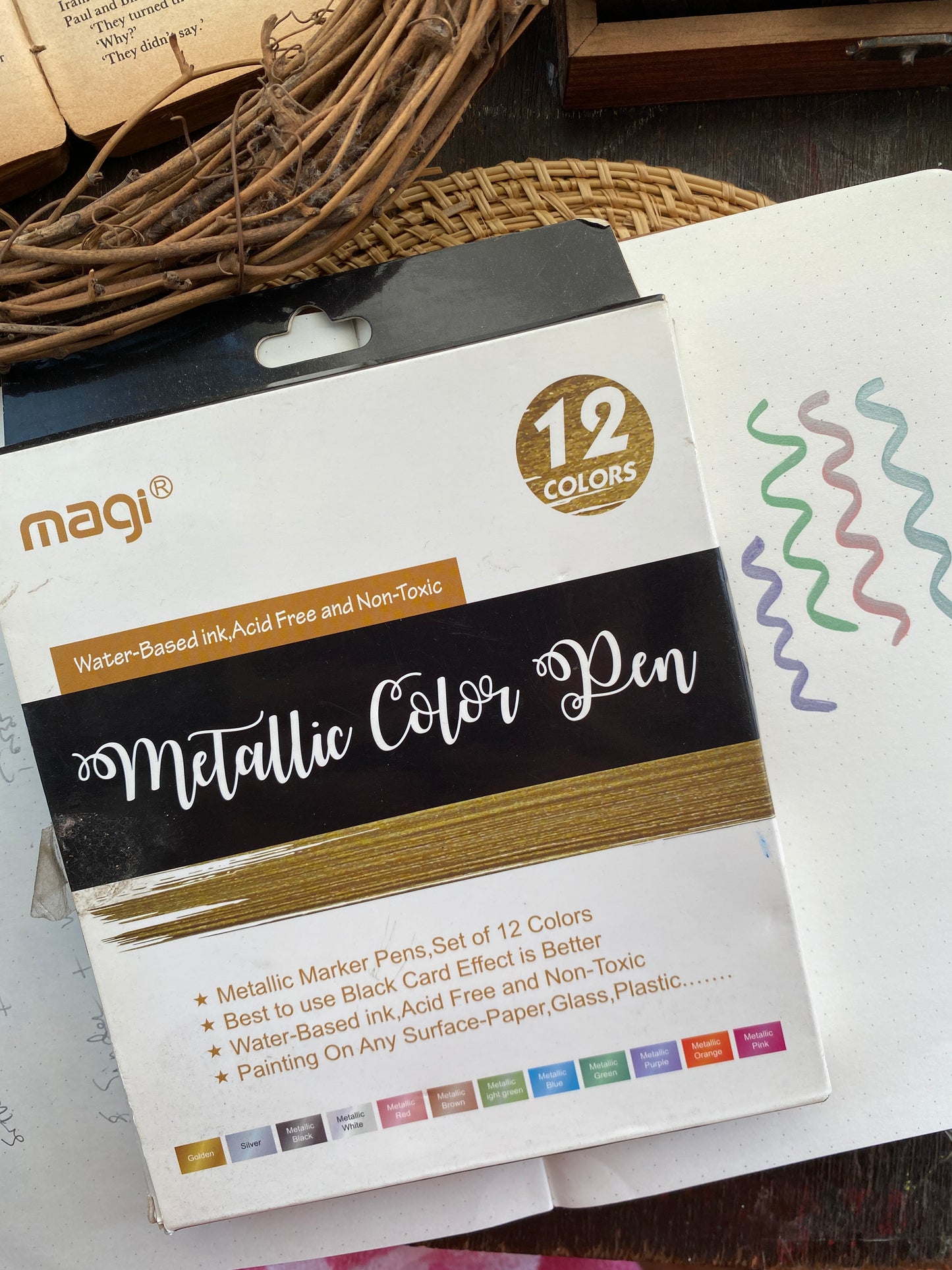 Metallic colour pen set | 12 colours