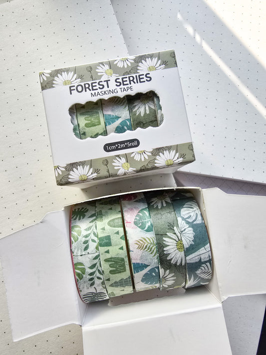 xmjd3089a- Forest Series Washi Tape Set | 1cm* 2m  set of 5