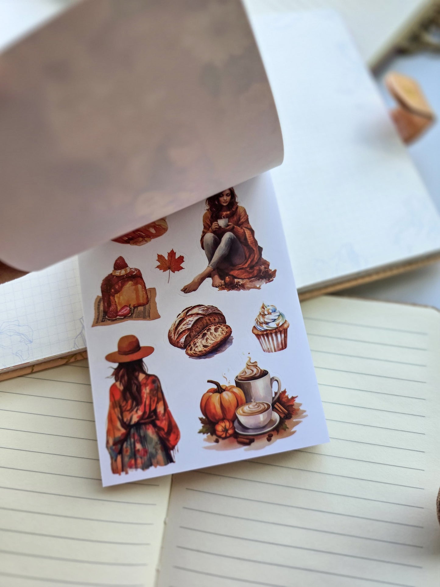Smjsg402 Paper Sticker Book | Coffee Enjoyable | 20 Pages 100*145mm PreCut Sticker