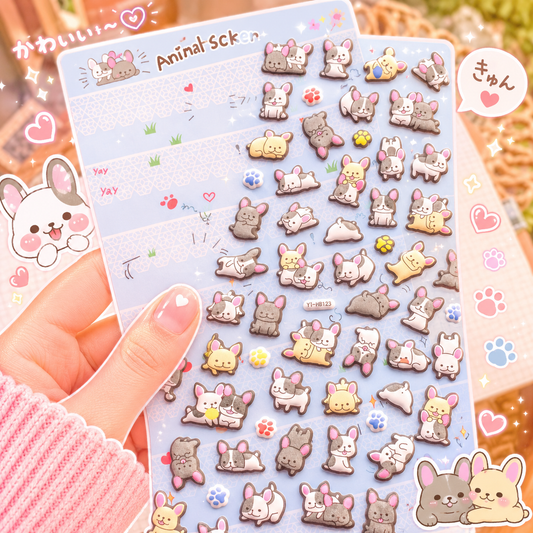YTHB123 - 3D Puffy Decorative Stickers Doggy | 1 sheet | Animal Stickers