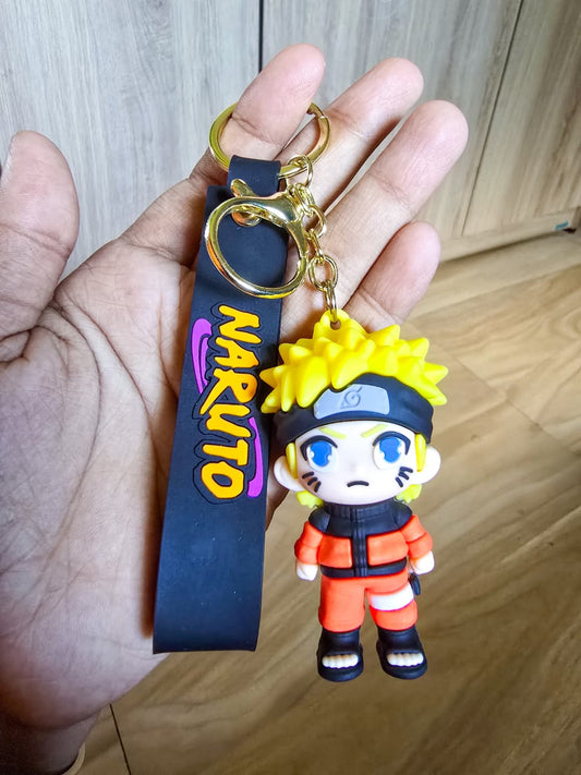 Naruto Uzumaki Key Ring| New Doll Model Keychain Anime Figures| Black & Orange