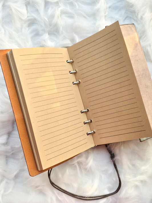 Vintage Leather Diary Notebook Detachable A5 Sheets Kingfisher |90 Sheets/180 Pages