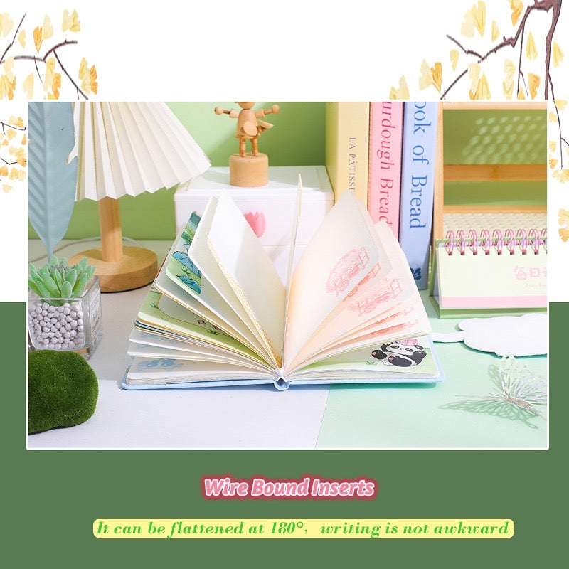 Jgpb6325 Panda Notebook | Kawaii Magnetic Soft Fluffy Cover Diary Notebook Panda | 12.8*18.6 cm Random Design