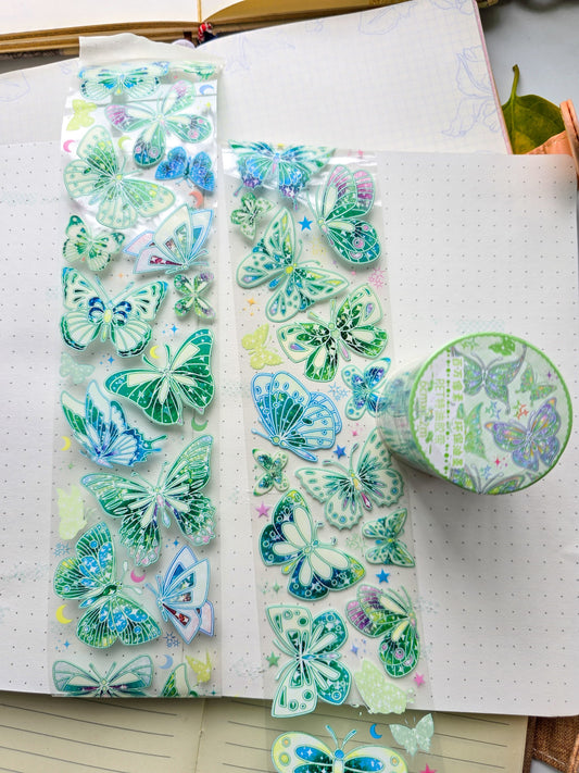 Jd2863 Butterfly Sticker Roll Pet | 6cm* 1.2m Green