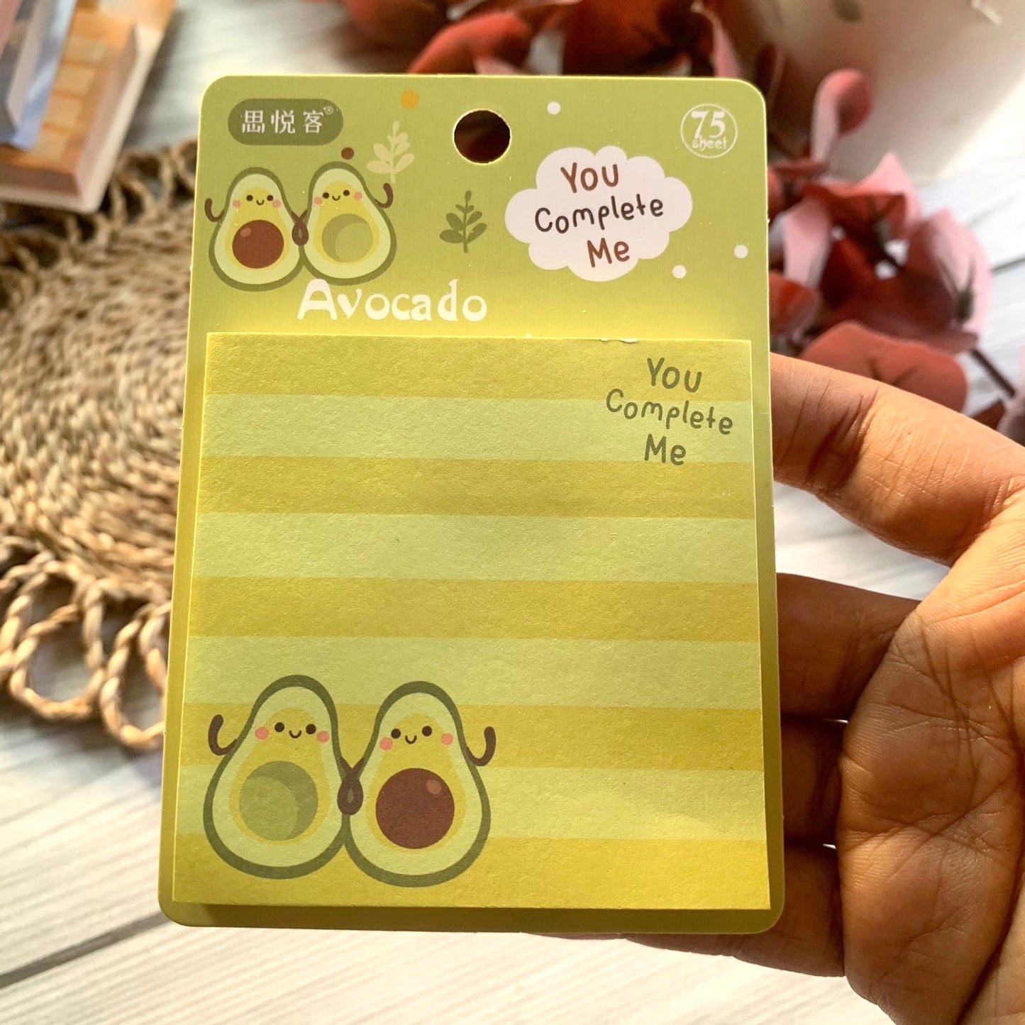 SYK0030 -b  Fancy Sticky Note Pad Avocado
