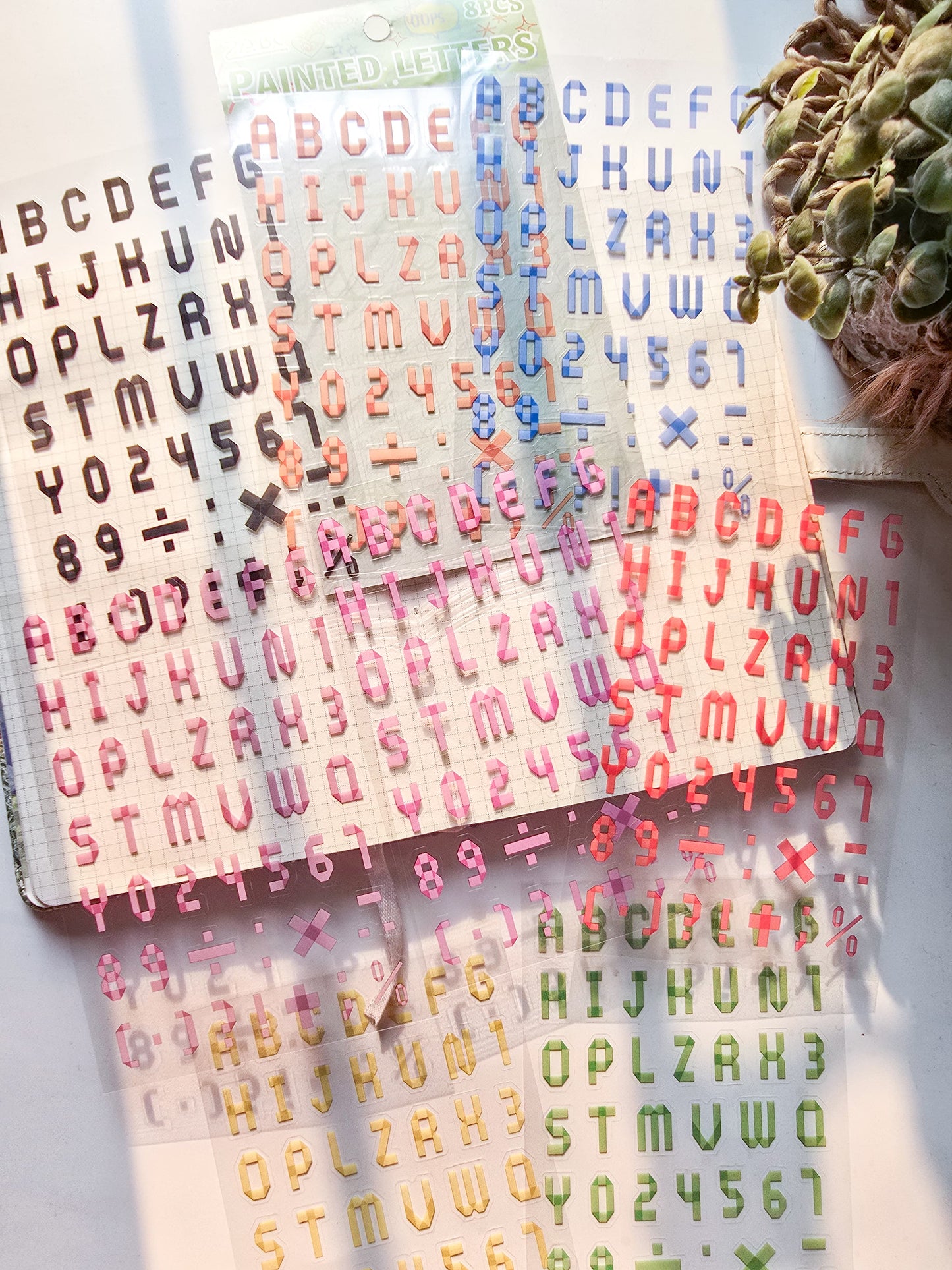 CHZM606 - sticker rainbow alphabet series creative English film hand curtain pet material sticker 8 into