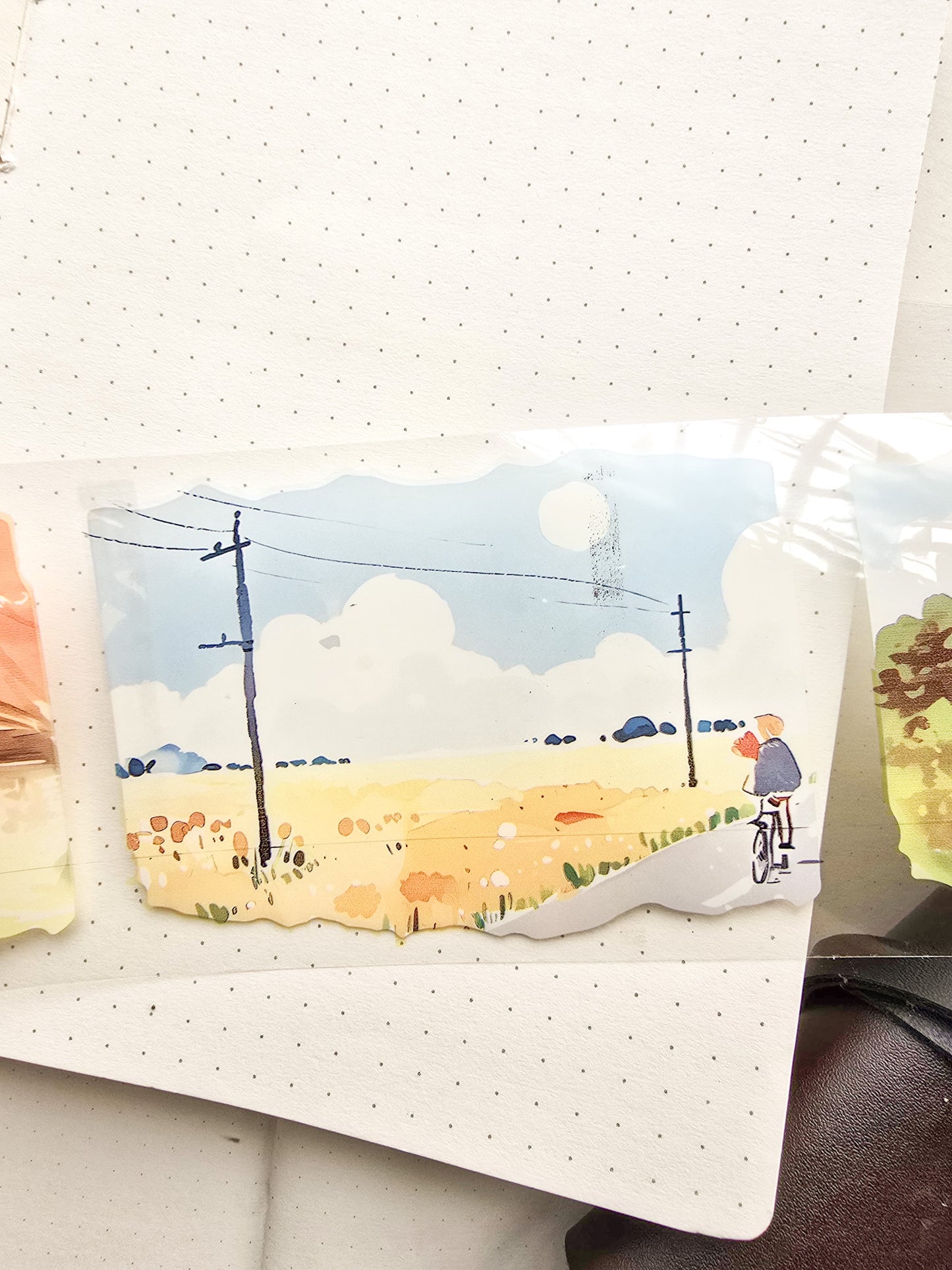 Lyly202-3 Sunset Greek Scenery Precut Sticker Roll