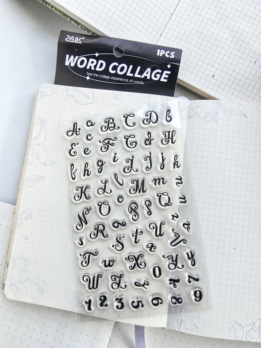 Czsj404 Clear Stamp Alphabet Word Collage Planner | 95*150mm