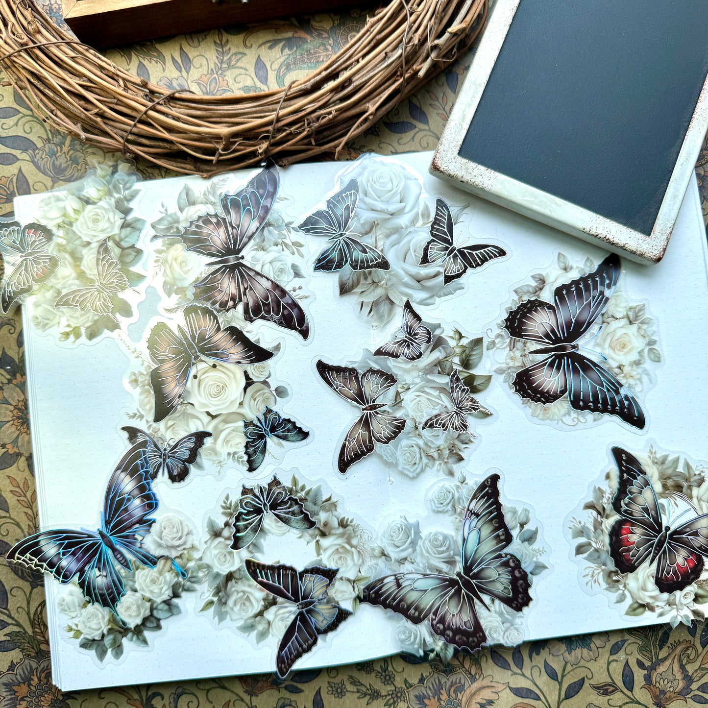 Mhdayzd002 Night Butterfly Bronzing Sticker 10Pc